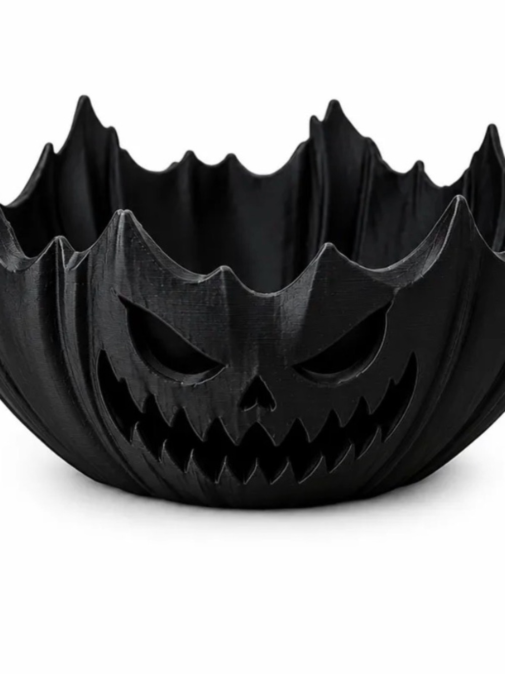 3d printed Halloween Black Jack-O'-Lantern Candy Bowl - Festive Party Supply